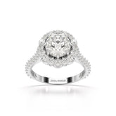 2.42 CT Round Cut Halo Lab Diamond Ring