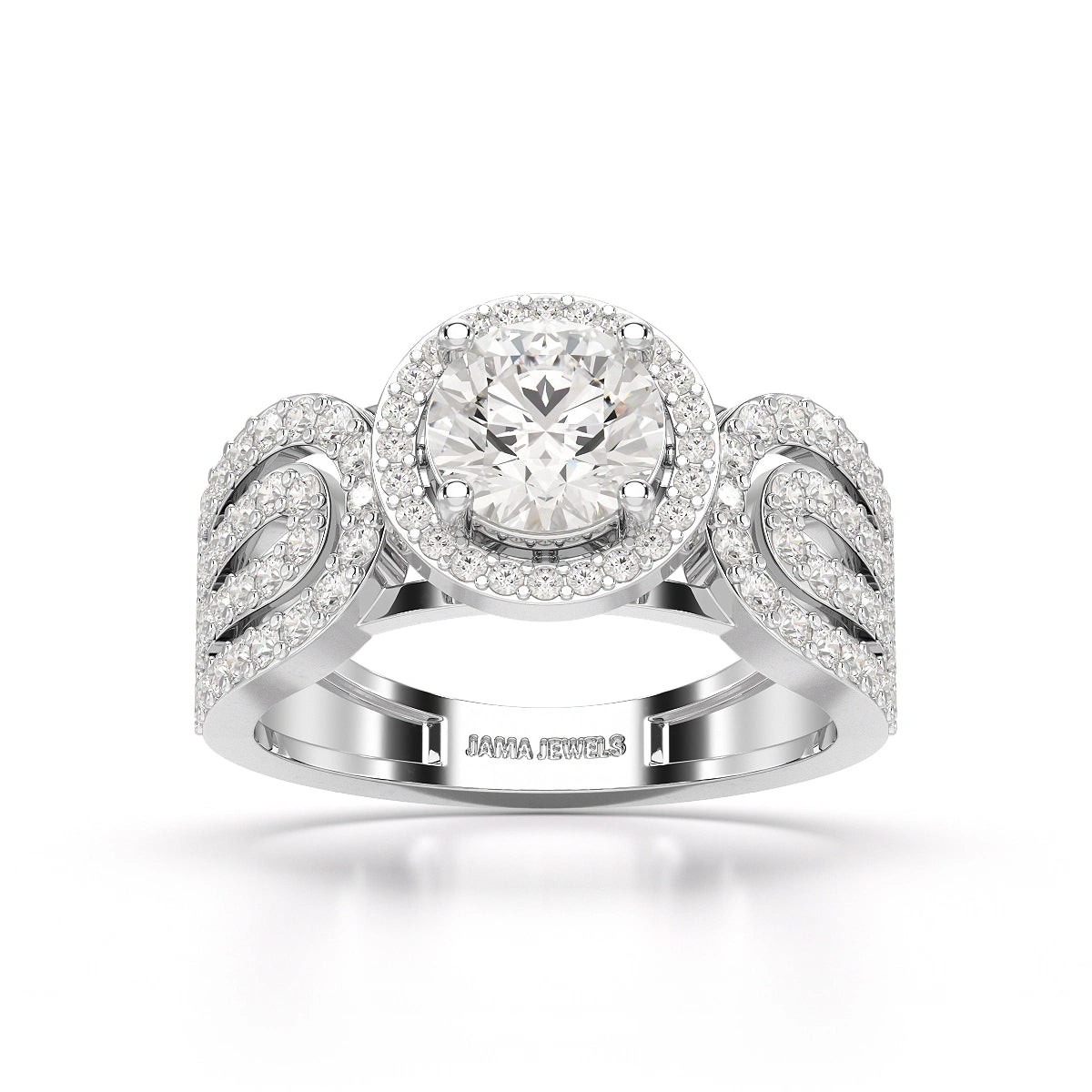 1.72 CT Halo Round Cut Lab Diamond Ring