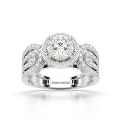 1.72 CT Halo Round Cut Lab Diamond Ring