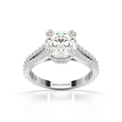 2.65 CT Round Cut Hidden Halo Lab Diamond Ring
