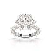 4.61 CT Round Cut Flower Halo Lab Diamond Ring