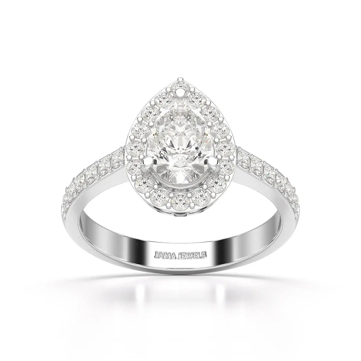 2.24 CT Pear Cut Halo Lab Diamond Ring