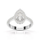2.24 CT Pear Cut Halo Lab Diamond Ring