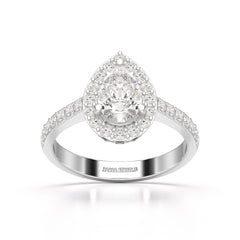 2.24 CT Pear Cut Halo Lab Diamond Ring