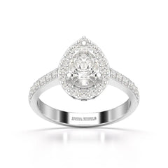 2.24 CT Pear Cut Halo Lab Diamond Ring