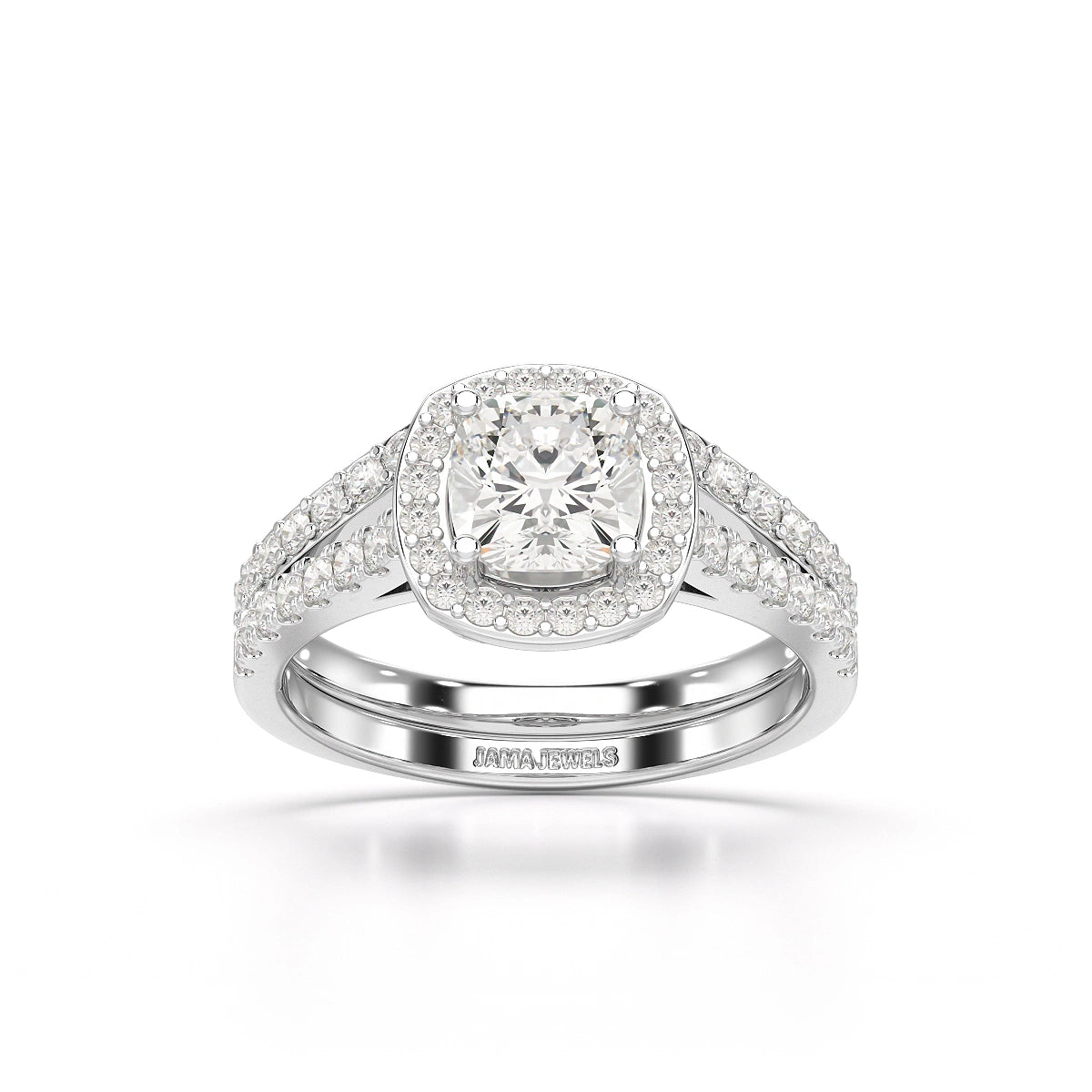 1.77 CT Cushion Cut Halo Layered Lab Diamond Ring