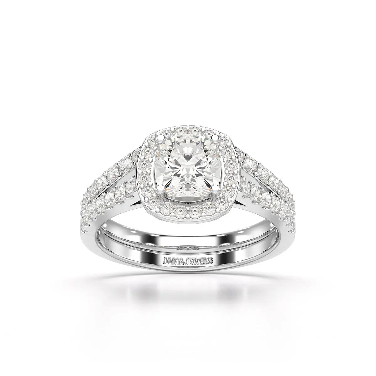1.77 CT Cushion Cut Halo Layered Lab Diamond Ring