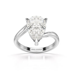 3 CT Pear Cut Solitaire Lab Diamond Ring