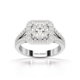 1.74 Round Cut Halo Lab Diamond Ring