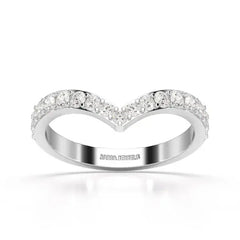 0.57 CT Half Eternity Round Cut Lab Diamond Ring