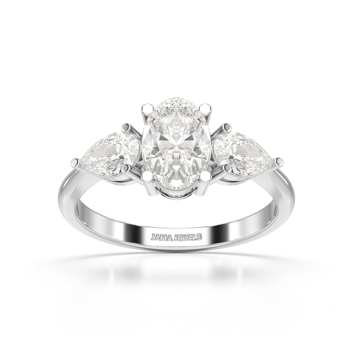 2.1 CT Oval Cut Three Stone Lab Diamond Ring