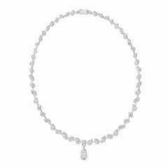 20.83 CT Lab Diamond Pear Cut Emerald Necklace Jama Jewels