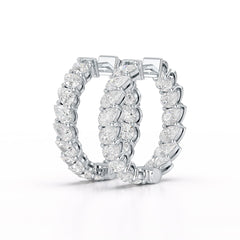 4.9 CT Pear Cut Lab Diamond Hoop Earrings