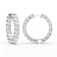 4.9 CT Pear Cut Lab Diamond Hoop Earrings