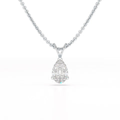1 Carat Pear Shape Lab Diamond Pendant