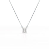 1 CT Emerald Cut Lab Grown Diamond Solitaire Pendant