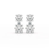 Simple Round Cut 6.34 CT Lab Diamond Drop Earring