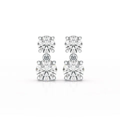 Simple Round Cut 6.34 CT Lab Diamond Drop Earring