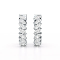 3.4 CT Marquise Cut Lab Diamond Hoop Earrings Jama Jewels