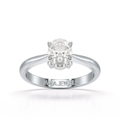 1 Ct Oval Cut Solitaire Lab Diamond Engagement Ring