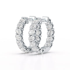 3.9 CT Oval Cut Lab Diamond Hoops Earrings