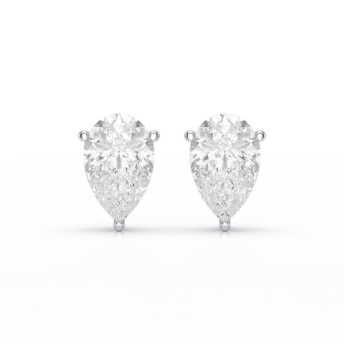 1.0 CT Pear Shaped Lab Diamond Stud Earrings