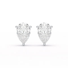1.0 CT Pear Shaped Lab Diamond Stud Earrings