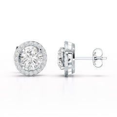2.36 CT Round Cut Halo Lab Diamond Earring