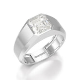 3 CT Asscher Cut Lab Diamond Men's Ring