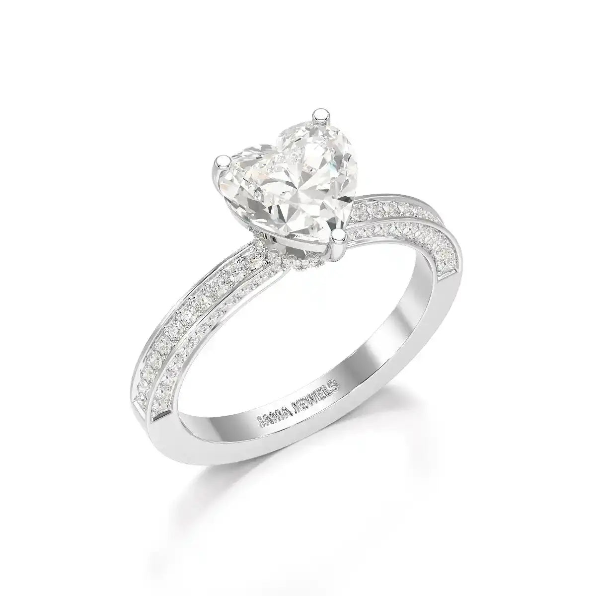 2.53CT Heart Cut Lab Diamond Ring Jama Jewels