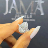 3.5 CT Lab Diamond Halo Pear Cut Ring (Ready for Delivery) Jama Jewels