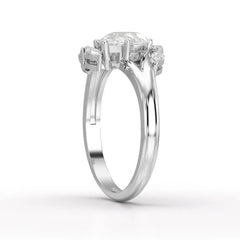 1.7 CT Pear Cut Lab Diamond Ring with Marquise Side Stones Jama Jewels