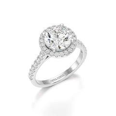 2.5 CT Round Cut Halo Lab Diamond Ring