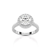 2.5 CT Round Cut Halo Lab Diamond Ring Jama Jewels