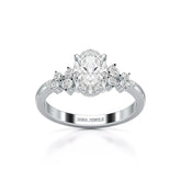 1.80 CT Oval Cut Ring with Round Side Diamonds