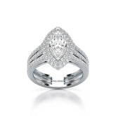 2.25 CT Marquise Cut Halo Lab Diamond Ring