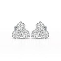 2 CT Three Stone Round Lab Diamond Earring
