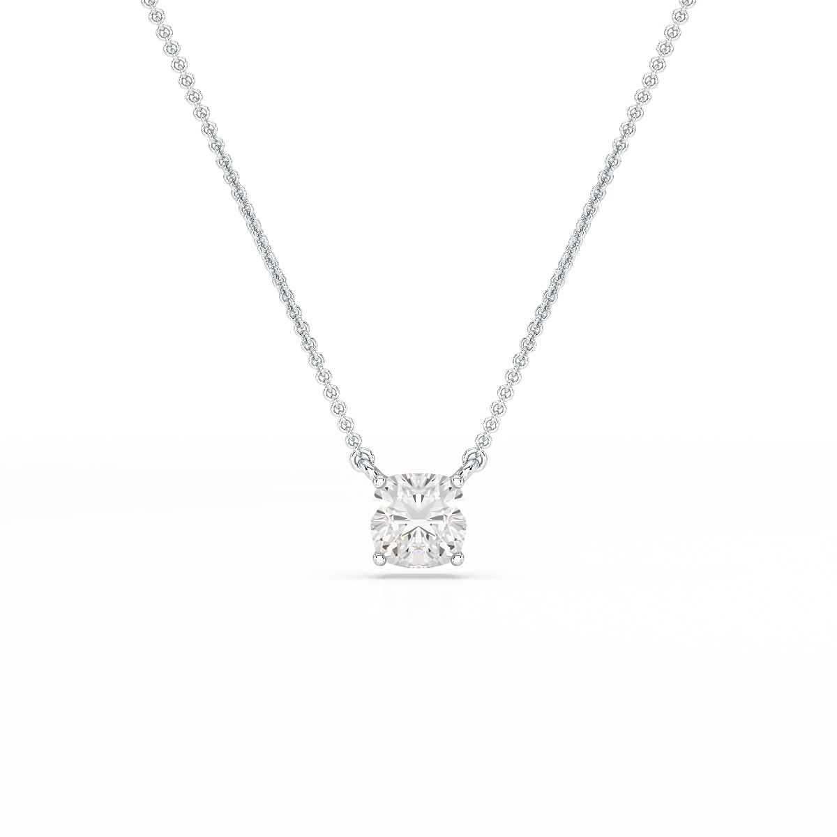 1 CT Cushion Solitaire Lab Grown Diamond Pendant