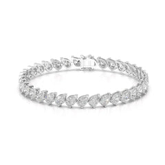 9.50 CT Pear Cut Diamond Bezel Tennis Bracelet White Gold
