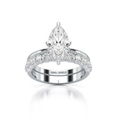 2.65 CT Marquise Cut Double Solitaire Ring with Side Diamonds