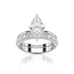 2.65 CT Marquise Cut Double Solitaire Ring with Side Diamonds