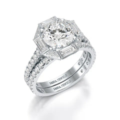 3.35 CT Octagonal Halo Lab Diamond Ring