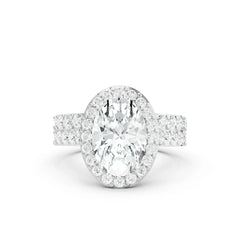 3.05 CT Oval Cut Twin Ring with Round Diamonds