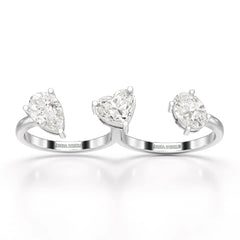 Two Finger Fancy Shape Lab Diamond Ring Jama Jewels