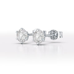 1.68 CT Round Lab Diamond Stud Earrings - Jama Jewels