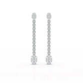 0.89 CT Lab Diamond Dangle Drop Wedding Earrings - Jama Jewels