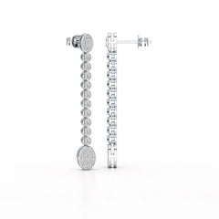 0.89 CT Lab Diamond Dangle Drop Wedding Earrings - Jama Jewels