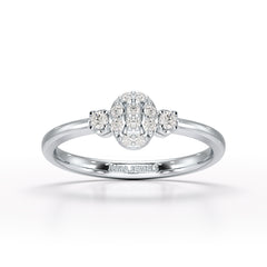 0.13 CT Round White Lab Grown Diamond Ring - Jama Jewels