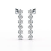 1.35 CT Star Shaped Lab Diamond Dangle Wedding Earrings - Jama Jewels