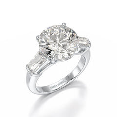 6.56 CT Three Stone Lab Diamond Ring - Jama Jewels